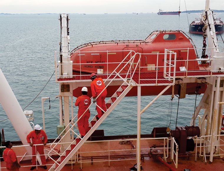 REPAIR OF THE DAMAGED STARBOARD-SIDE LIFEBOAT FOR THE VESSEL AT CAT LAI TERMINAL - HO CHI MINH PORT
